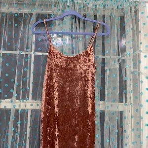 Velvet pink slip dress